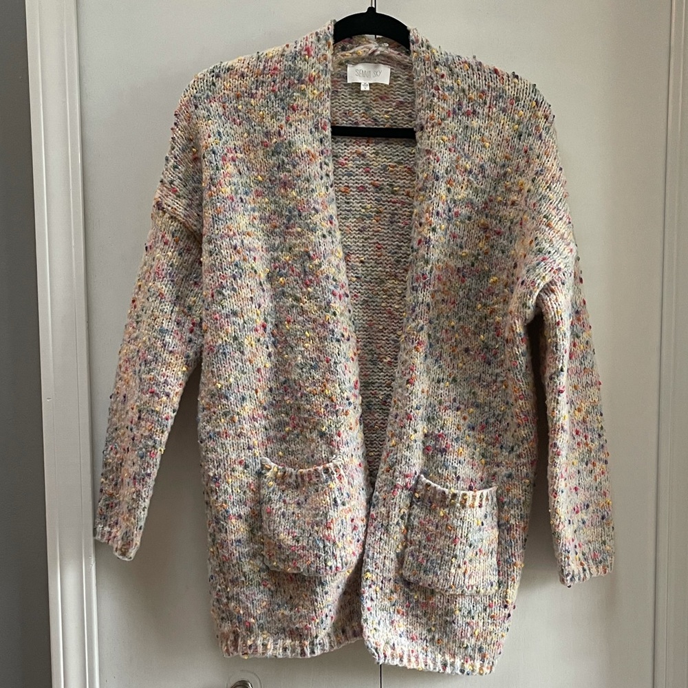 Sienna Sky || multi-color chunky knit cardigan